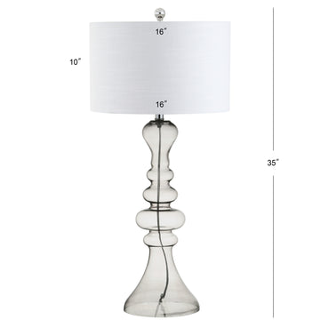Madeline 35" Curved Glass LED Table Lamp - JONATHAN Y